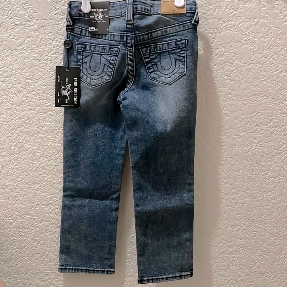True Religion kids denim. Faded blue. Boys, size 4. NWT